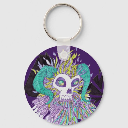 Demon Feathers Spooky Monster Schlüsselanhänger (Vorderseite)