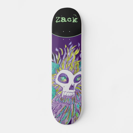 Demon Feathers Spooky Monster Skateboard (Vorderseite)