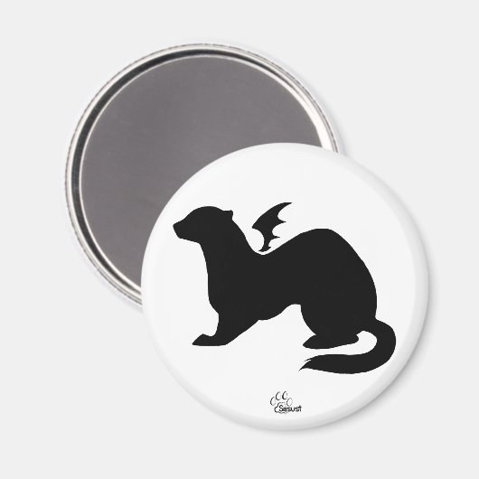 Demon Ferret Silhouette Magnet (Vorderseite/Rückseite)