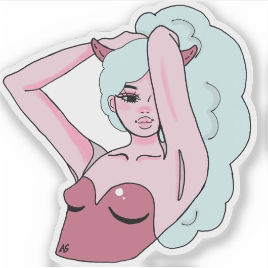 Demon Girl Sticker (Vorderseite)