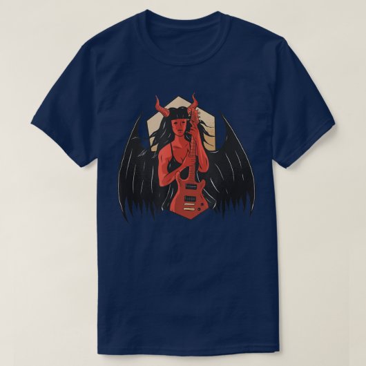 Demon Hell Lucifer Devil Evil Underworld Guitar Mu T-Shirt (Design vorne)