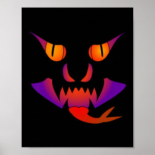 Demon-Kürbislaterne Poster