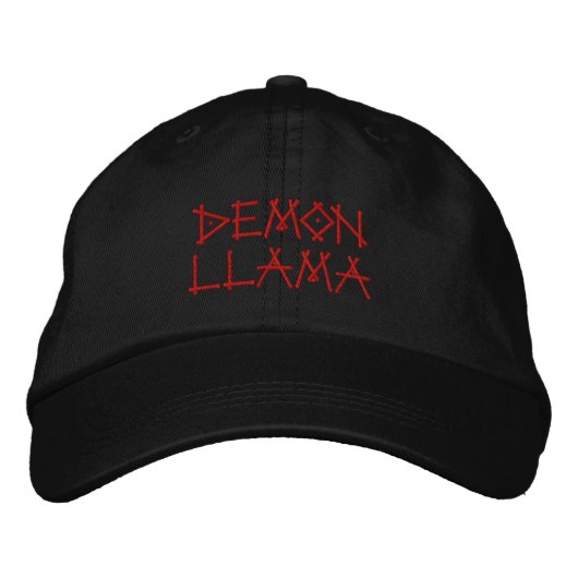 Demon Llama hat Bestickte Kappe (Vorderseite)