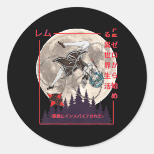 Demon Maid Japanisch Anime Manga Style Runder Aufkleber