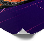 Demon Muscle Car Poster - Retro Synthwave Style (Ecke)