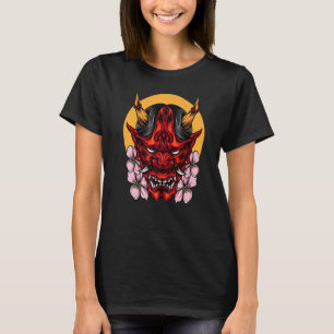 Demon Oni Maske mit Sakura T-Shirt