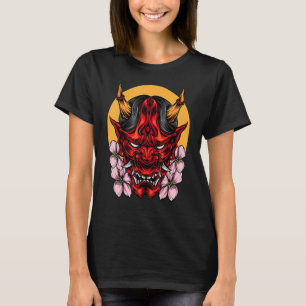 Demon Oni Maske mit Sakura T-Shirt