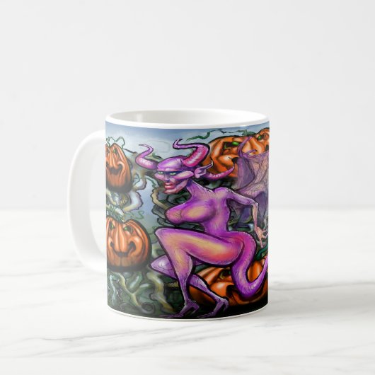 Demon Pumpkins Fee Kaffeetasse (Vorderseite Links)