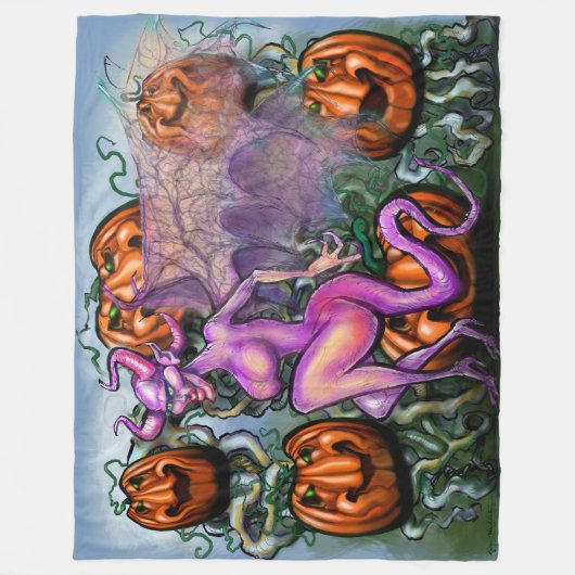 Demon Pumpkins Fleecedecke (Vorderseite)