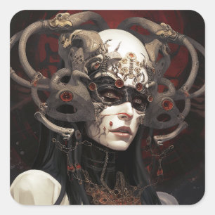 Demon Queen Fantasy Art Quadratischer Aufkleber