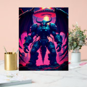 Demon Roboter mit Flügel bei einem UFO Acrylschild (Hochzeit)