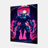 Demon Roboter mit Flügel bei einem UFO Acrylschild (Winkel)