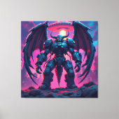 Demon Roboter mit Flügel bei einem UFO Leinwanddruck (Vorderseite)