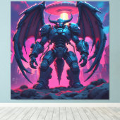 Demon Roboter mit Flügel bei einem UFO Leinwanddruck (Insitu (Holzboden))