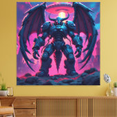 Demon Roboter mit Flügel bei einem UFO Leinwanddruck (Insitu (Wohnzimmer))