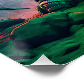 Demon Roboter mit Flügel bei einem UFO Poster (Ecke)