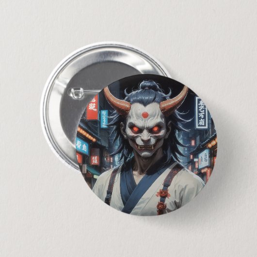 Demon Samurai Button (Vorne & Hinten)