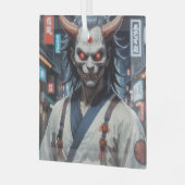 Demon Samurai Ornament Aus Glas (Vorderseite links)