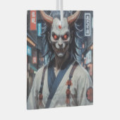 Demon Samurai Ornament Aus Glas (Vorderseite Rechts)