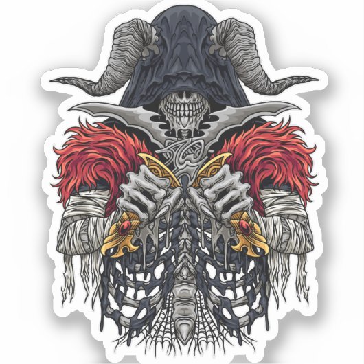 Demon Sensenmann Aufkleber (Vorderseite)