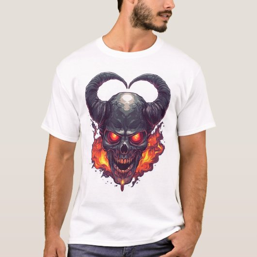 Demon Skull Firestorm T-Shirt (Vorderseite)