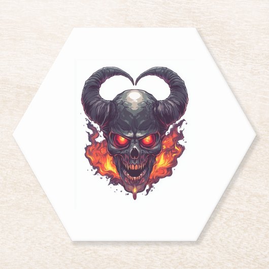 Demon Skull Firestorm Untersetzer (Vorderseite)