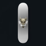 Demon Skull Raucherskateboard Skateboard<br><div class="desc">Dieses Design kann personalisiert werden, indem Sie die Option Anpassen auswählen, um Text hinzuzufügen oder andere Änderungen vorzunehmen. Wenn dieses Produkt die Möglichkeit hat, das Design auf einen anderen Gegenstand zu übertragen, stellen Sie bitte sicher, dass das Design bei Bedarf angepasst wird. Kontaktieren Sie mich unter colorflowcreations@gmail.com , wenn Sie...</div>
