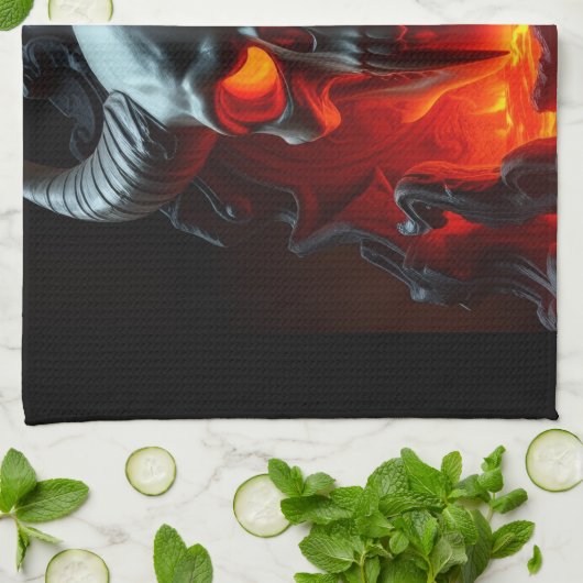 Demon Skull Throne Halloween Kitchen Towel Geschirrtuch (Gefaltet)