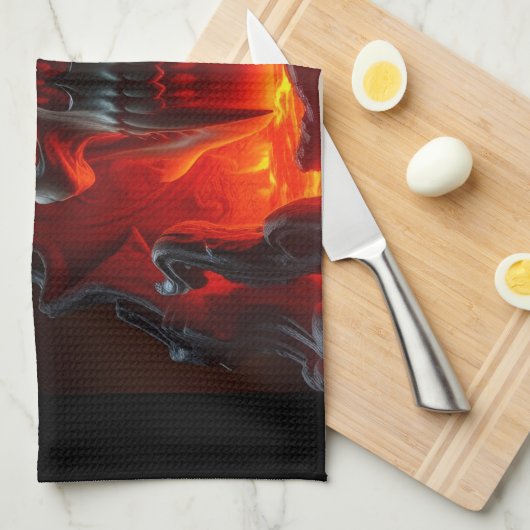 Demon Skull Throne Halloween Kitchen Towel Geschirrtuch (Viertel Falte)