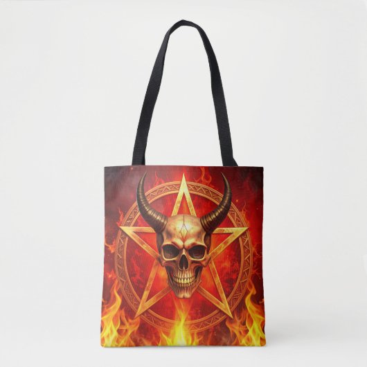 Demon Skull Tote Tasche (Vorderseite)