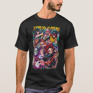 Demon Slayer Hashira & Dämonen Kampf Kunst T-Shirt