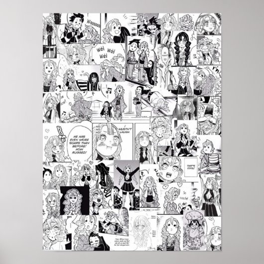 Demon Slayer Mitsuri Kanroji Collage Poster (Vorne)