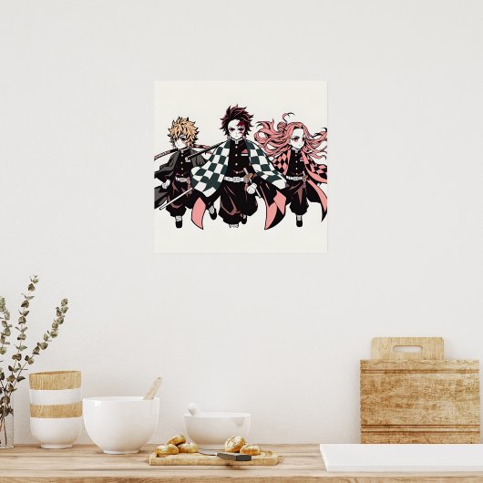 Demon Slayer Tanjiro, Nezuko, Zenitsu Poster (Küche)