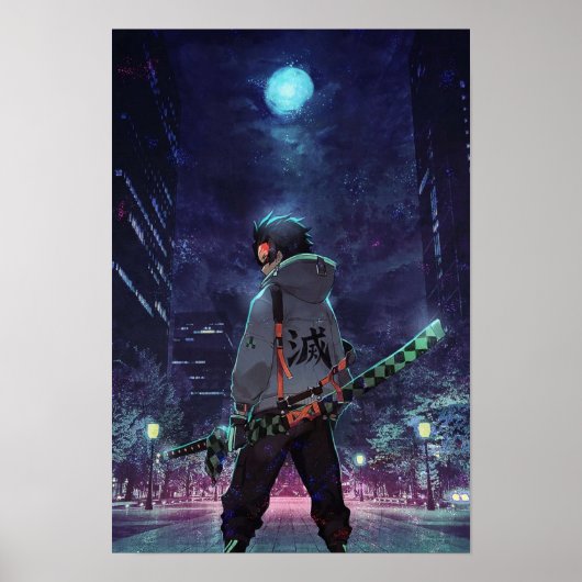 Demon Slayer Tanjiro Retro Poster (Vorne)