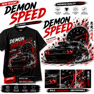 Demon Speed Muscle Car Dark Racing - Schwarzes T-S T-Shirt
