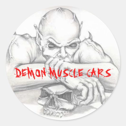 DEMON STICKER, DEMON MUSCLE CARS RUNDER AUFKLEBER (Vorderseite)