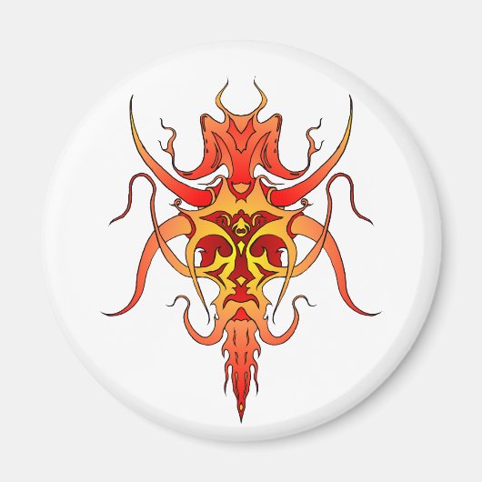 Demon Tribal Tattoo Design Magnet (Vorne)