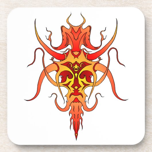 Demon Tribal Tattoo Design Untersetzer (Vorderseite)