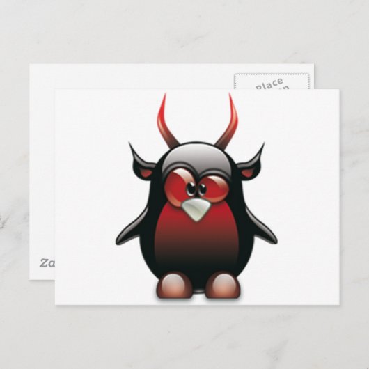 Demon Tux (Linux Tux) Postkarte (Vorne/Hinten)