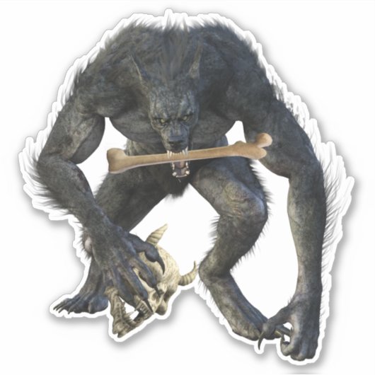 Demon Werewolf Fantasy Aufkleber (Vorderseite)