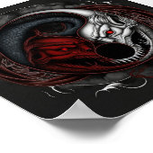 Demon Wolf Yin Yang Graphic Poster (Ecke)