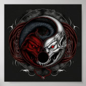 Demon Wolf Yin Yang Graphic Poster (Vorne)