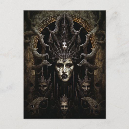 Demon Woman Monster Horror Art Postkarte (Vorderseite)