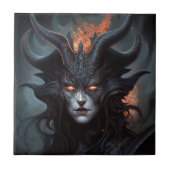 Demon Woman Queen Dark Fantasy Art Fliese (Vorderseite)