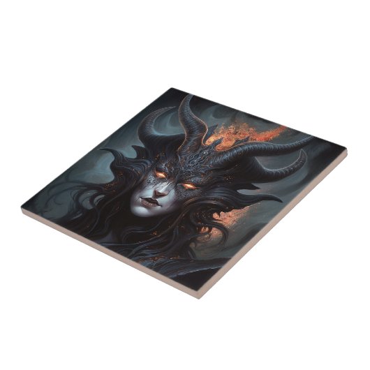 Demon Woman Queen Dark Fantasy Art Fliese (Seite)