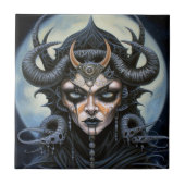 Demon Woman Queen Dark Fantasy Art Fliese (Vorderseite)