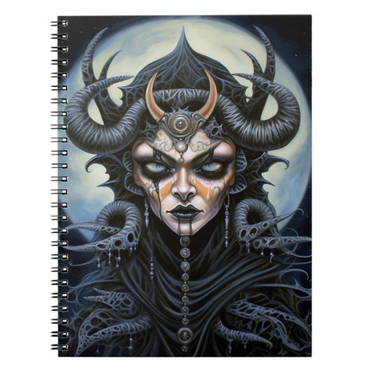 Demon Woman Queen Dark Fantasy Art Notizblock (Vorderseite)