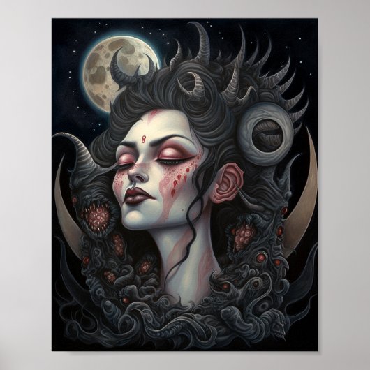 Demon Woman Queen Dark Fantasy Art Poster (Vorne)
