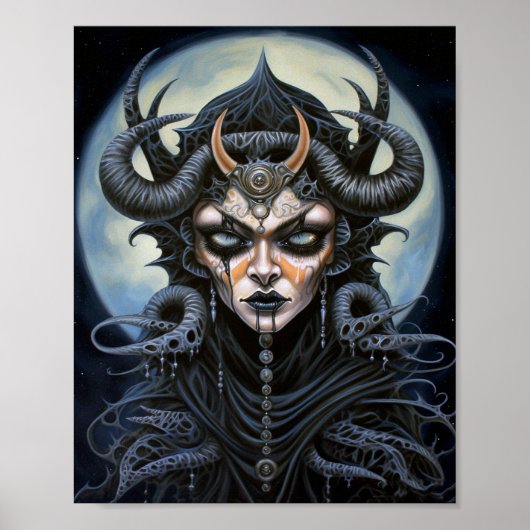 Demon Woman Queen Dark Fantasy Art Poster (Vorne)