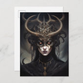 Demon Woman Queen Dark Fantasy Art Postkarte (Vorne/Hinten)